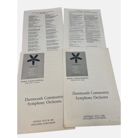 Large Lot Of 1960s Opera & Symphony Orchestra Programs Dartmouth, Vermont, NYC - Picture 4 of 7